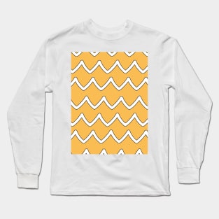 Yellow black white sand waves Long Sleeve T-Shirt